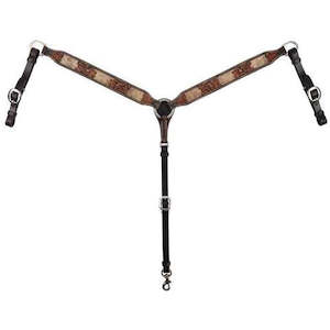 Circle Y Inlay Filigree Breast Collar w/ Hair on Hide