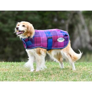 Weatherbeeta Comfitec Premier Free Parka Dog Coat Blue/Pink Plaid
