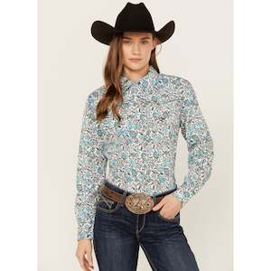 COWGIRL HARDWARE FLORAL PRINT LONG SLEEVE SNAP WESTERN SHIRT