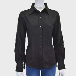 Rider Wear: Cowboy Hardware Women's CH Black Fringe Sleeve Jacket