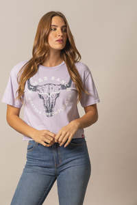 Rider Wear: Kimes Womens Bison Skull Tee