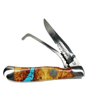 Whiskey Bent Trapper Pocket Knife Turquoise River Hoofpick