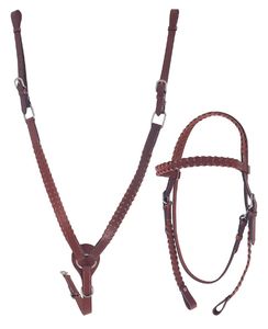 Horse Wear: Double Hill Laced Western Headstall & Breastplate Set