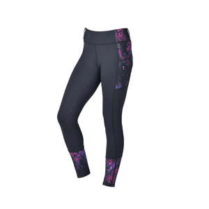 Rider Wear: Dublin Form Riding Tights Black/ Purple Terrain