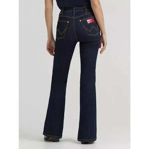 Wrangler x Lainey Wilson Womens Flare Jeans Dark Rinse