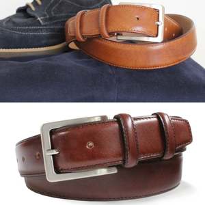 Belts: Stitched Full Leather Belts