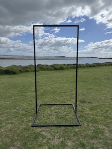 Products: Black Rectangle Signage Frame – Large Tauranga Party Hire Website