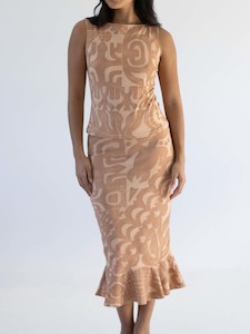 Mahina Flounce Skirt: Mahina Flounce Skirt - Sandstone