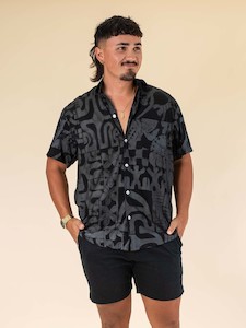 Mens Shirts: Taputu Shirt - Tahitian Black Pearl