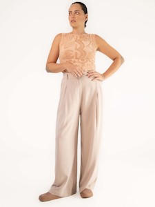 Best Selling: Moeana Pleat Pant - Beige