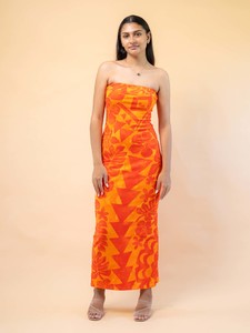 Dresses New: Mina Dress Long - Tangerine