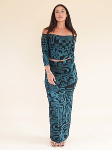 Women New: Mahina Skirt Long - Turquoise Pearl