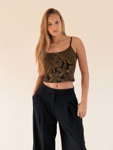 Hunaarii Drop Waist Top - Gold