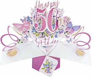 Fathers Day Cards: 50THBIRTHDAY BUTTERFLIES