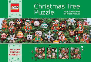 Jigsaws Puzzles: LEGO Christmas Tree Puzzle: Four Connecting 100-Piece Puzzles