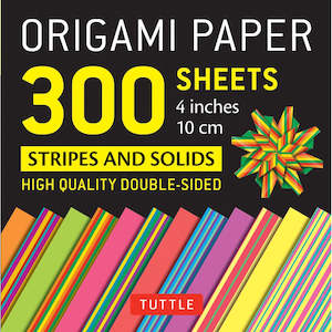Origami Paper 300 sheets Stripes and Solids 4" (10 cm)