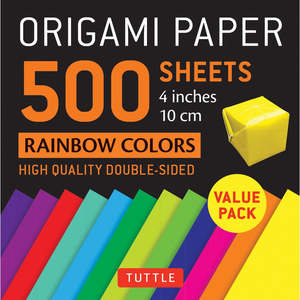 Art Supplies: Origami Paper 500 sheets Rainbow Colors 4" (10 cm)