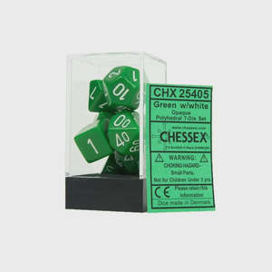 Games 1: CHX 25405 Opaque Polyhedral Green/white 7-Die Set
