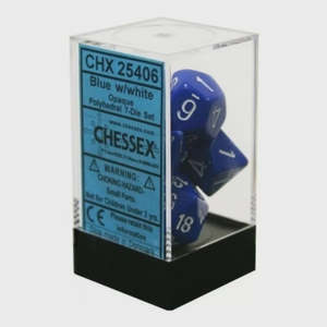 Games 1: CHX 25406 Opaque Polyhedral Blue/white 7-Die Set
