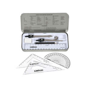 CELCO 8 PIECE MATHS SET 909 W/COMPASS