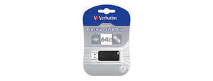Stationery: VERBATIM STORE AND GO USB DRIVE PINSTRIPE BLACK 64GB