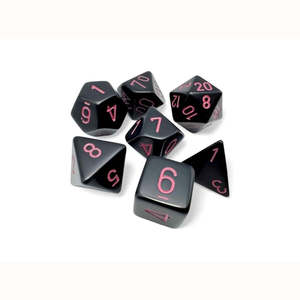 CHX 25448 Opaque Polyhedral Black/pink 7-Die Set