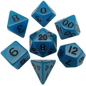 All: Fanroll: 16mm Acrylic Polyhedral Dice Set: Glow Blue