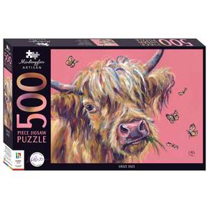 Jigsaws Puzzles: Mindboggler Artisian 500pc Jigsaw Pink Cow