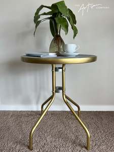 Furniture Inspiration: Not For Sale - Outdoor glass and metal table transformed in Artisan Stone and Metallic Alchemy (Video Included)