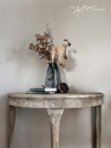 Furniture Inspiration: Not For Sale - Mahogany half round table in Artisan Stone  - Tuscan style stone finish