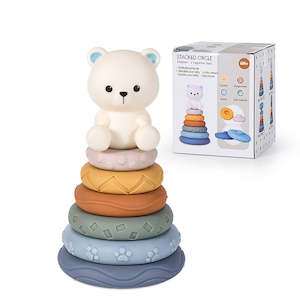 Sorting & Stacking Toys: Baby Sensory Stacking Ring | Teething & Squeeze Toys - Bear | Elephant | Bunny *Pre-Order