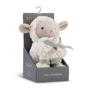 Gift Set: The Little Linen Co. Farmyard Dog Plush Toy & Washers Gift Set