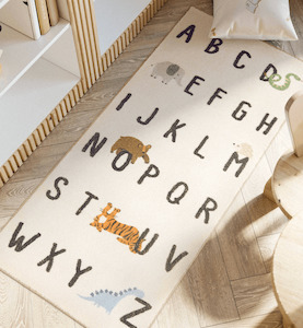 Play Mat: Super Soft Kids Room Rug - Alphabet & Animals (120x60cm)