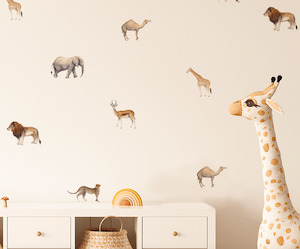 Wall Decals: Boho Style Animal Wall Decals - 18pcs