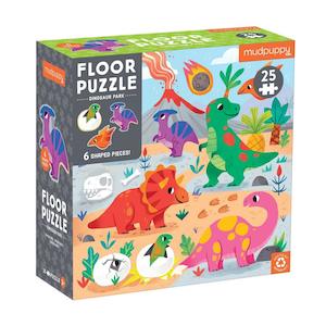 Mudpuppy Toys Puzzles Games For Kids: Dinosaur Park 25pcs Floor Puzzle with Shaped Pieces