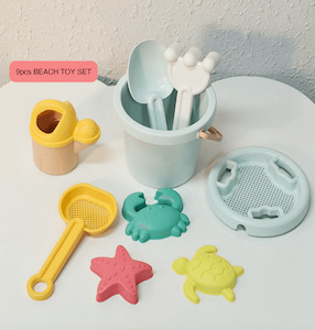 Baby Bath Toys: Eco-friendly Wheat Straw Beach Toy Set 9pcs