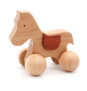 Wooden Toys: Wooden Horse Car - Montessori Toy (8cm x 9cm)