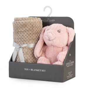 Kids Toys Gifts: The Little Linen Co. Plush Toy & Blanket - Harvest Bunny Gift Set