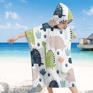 Kids Hooded Bath Towel - Roar-ing Dinosaur (75x65cm)