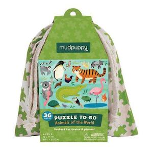 Mudpuppy Animals of the World Puzzle To Go, 36pcs