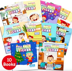 Childrens Books: Full Brain Development Sticker Book 3-6 years (10 Books)