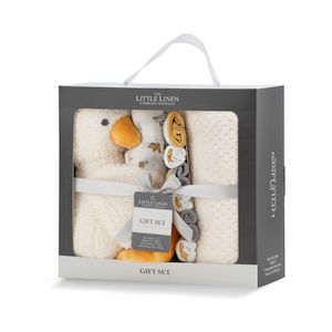 Gift Set: The Little Linen Co. Newborn Baby Gift Set - Fuzzy Duck (Boxed)