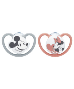 Nursery Collection Baby: Nuk Disney Mickey Silicone Space Soother 0-6m | 6-18m | 18-36m (2 Pack) Assorted