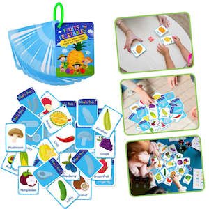 Puzzles Board Games Collection: Fruits & Vegetables Flash Card 50pcs - Educational Cognitive Learning Cards (2 years+)