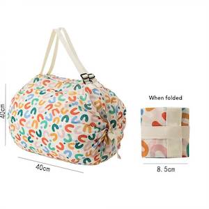 Large Capacity Foldable Reusable Shopper Bag | Grocery Bag - Floral | Abstract