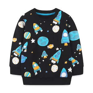 100% Cotton Kids Space Rocket Cotton Sweater (2-7 years)