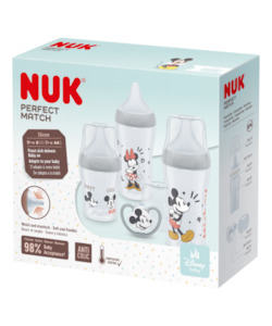 NUK Disney Mickey Mouse Perfect Match Set - Baby Bottles + Baby Soother