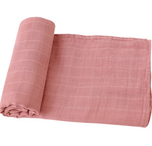 Organic Cotton Double Layers Baby Muslin Swaddle Wrap 120cm