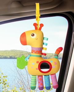 Clearance Outlet Sale: Giraffe Stroller Toy with Clamp, Mirror & Teether (3-12 months)