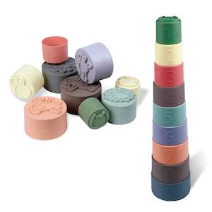 Baby Bath Toys: 10pcs Rainbow Stacking Cups | Tower Blocks Bath Toy (6 months+)